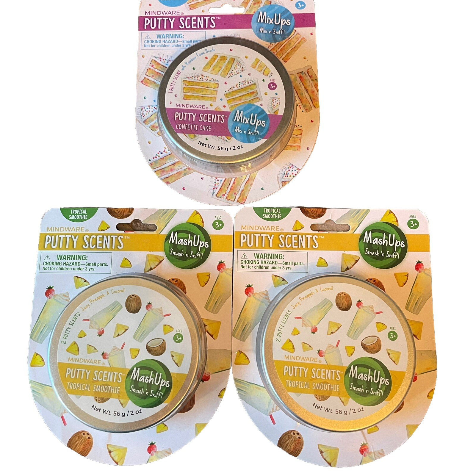 Putty Scents MashUps 3 Pack Confetti Cake Tropical Smoothie NEW