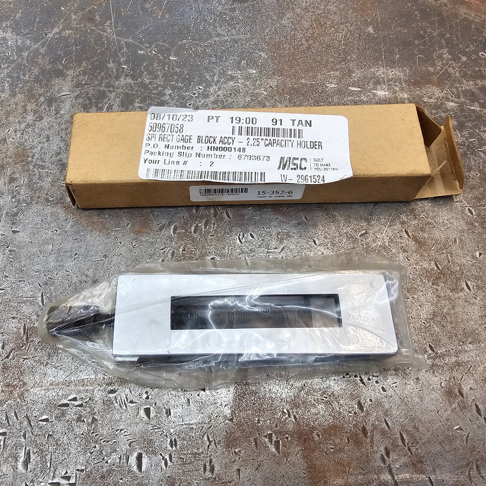 SPI 2.25" Capacity 4.175" OAL Rectangular Gage Block Stack Holder 15-353-6 #3
