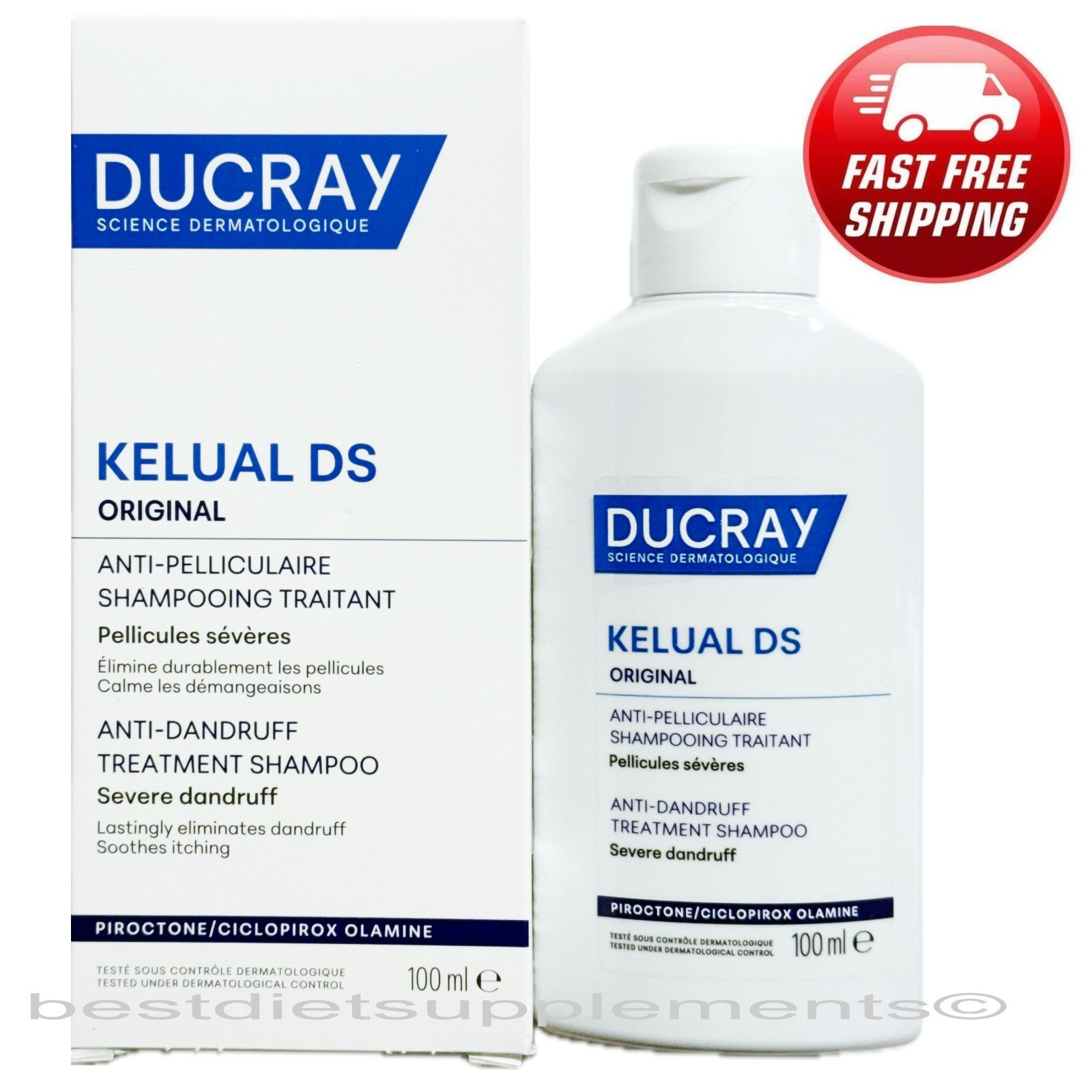 DUCRAY KELUAL DS Dandruff Scales Shampoo 3.3 fl oz 100 ml. US SELLER EXP 09/2028
