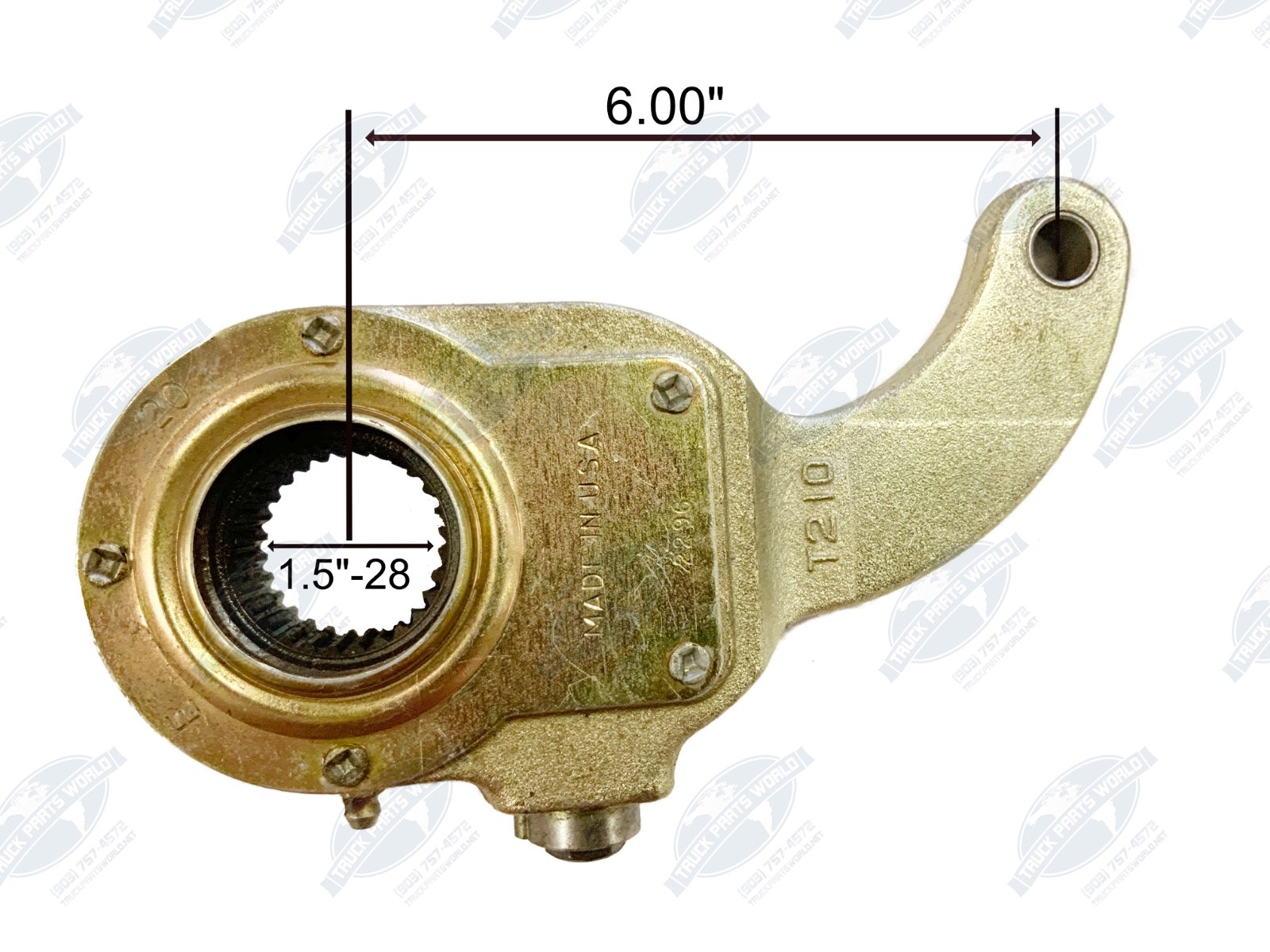 MANUAL SLACK ADJUSTER 1.5"x28 SPLINE - 6" Curved Arm E5498 101883 A3275J686
