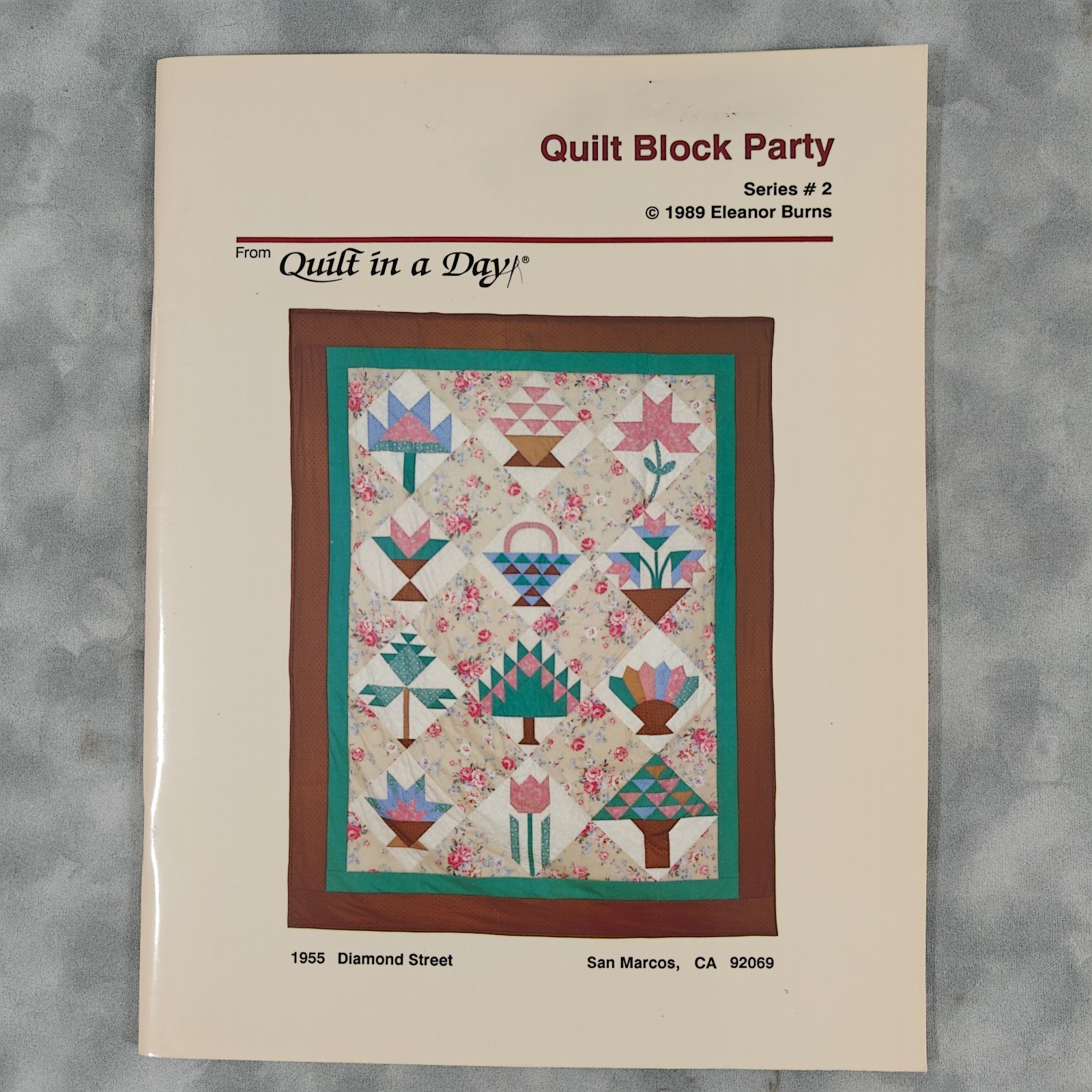 Quilt Block Party Series #2 Baskets & Flowers Book Eleanor Burns 1989 Signed