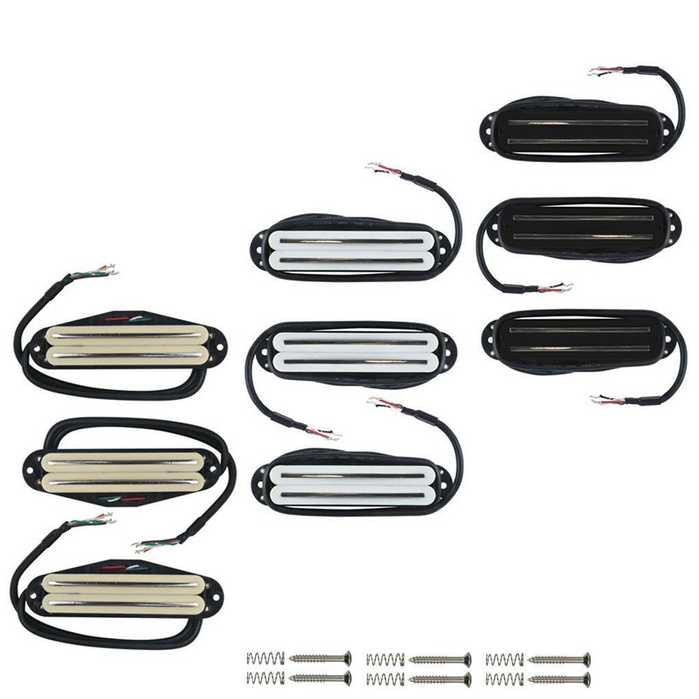 FLEOR Dual Rails Guitar Pickup Small Humbucker Double Coil fit ST Style Guitar