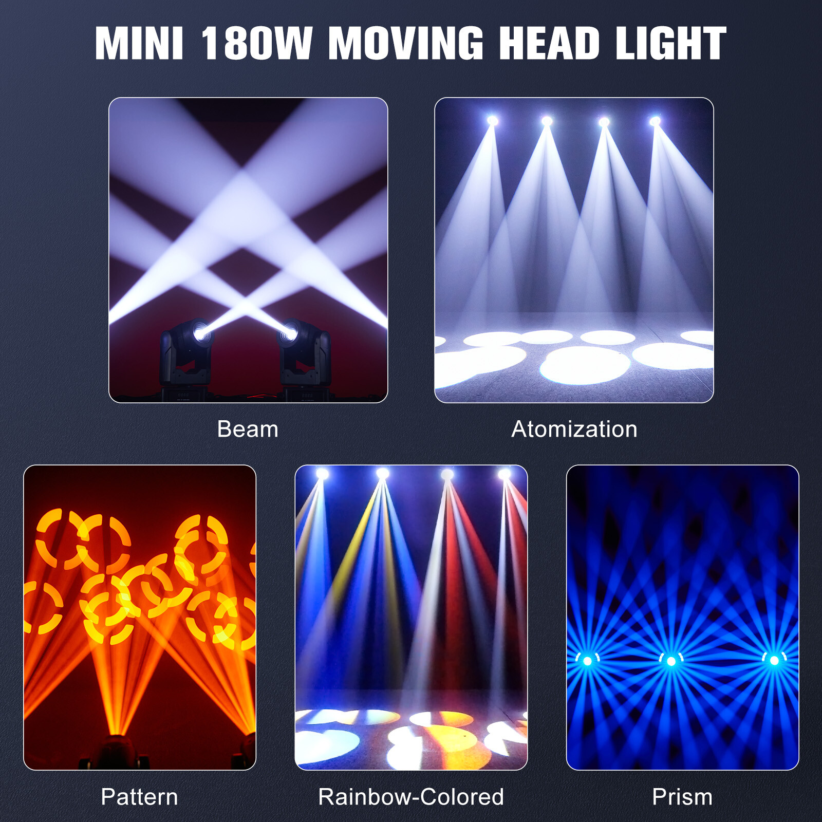 Moving Head Beam Light DMX Zoom Spotlight Disco DJ Party Show Autofocus function