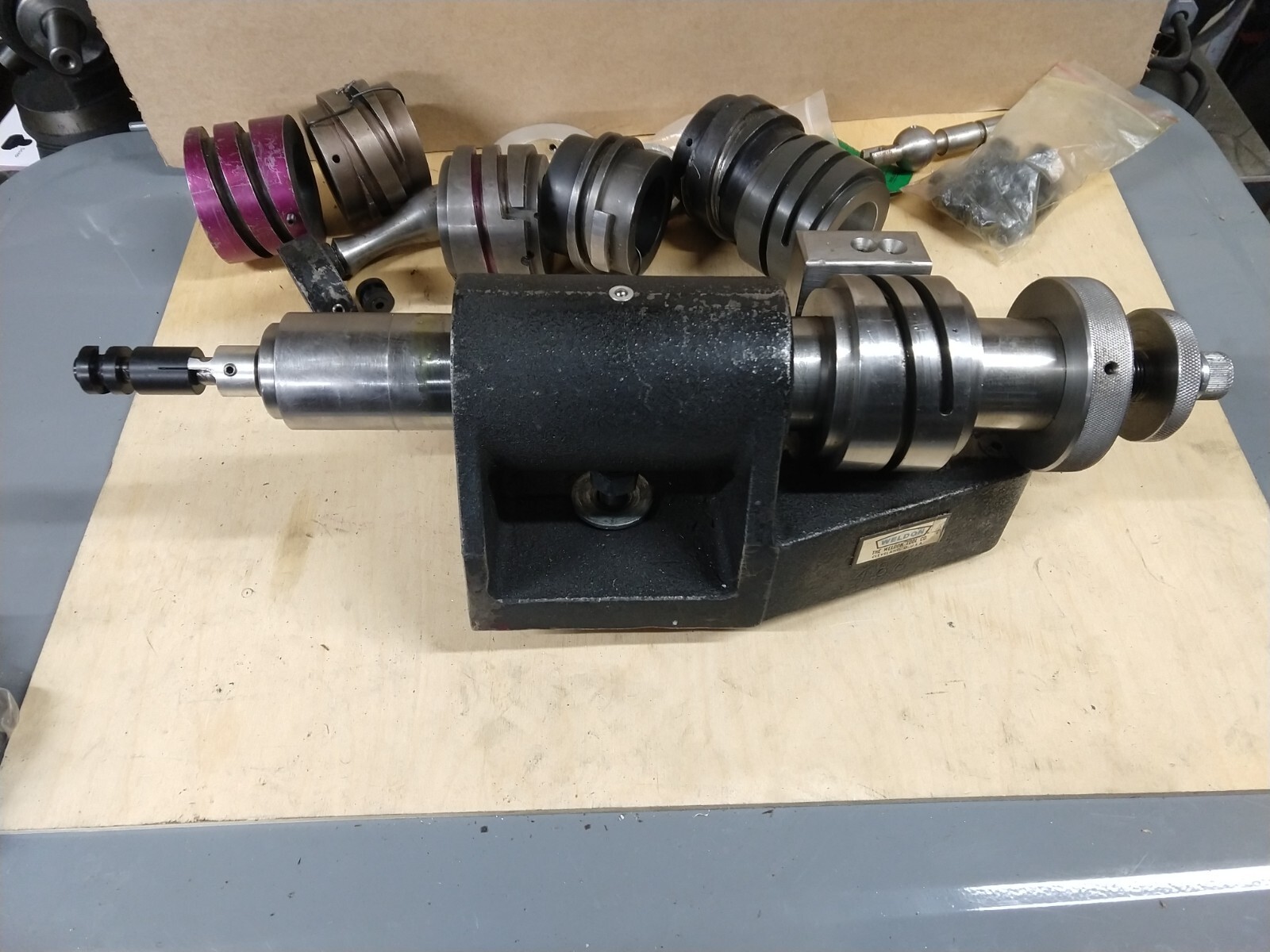 Weldon Axial Relieving Fixture w/ Helical Grinding setup