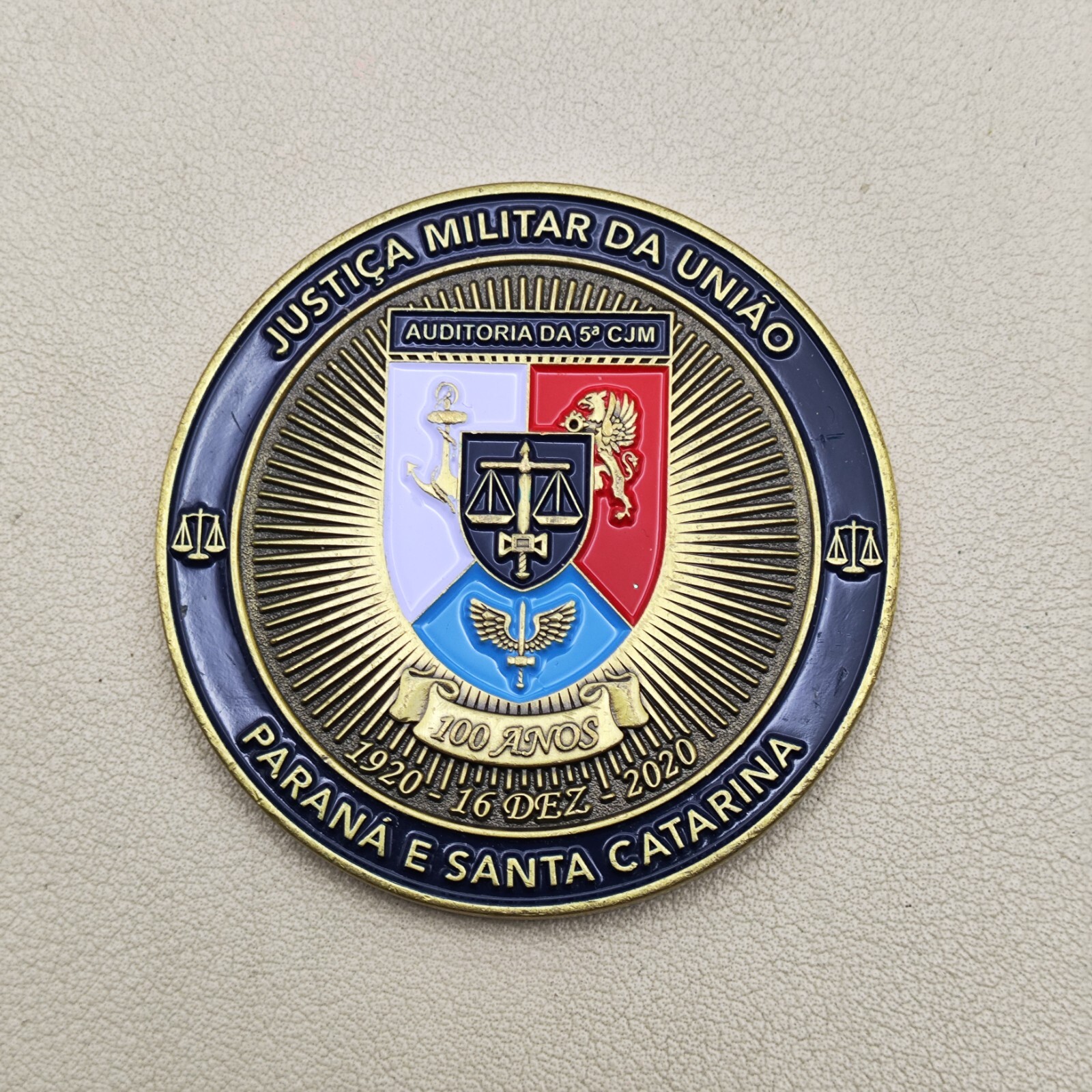 Brazilian Medal Jistica Militar Da Uniao Parana E Santa Catarina Challenge Coin