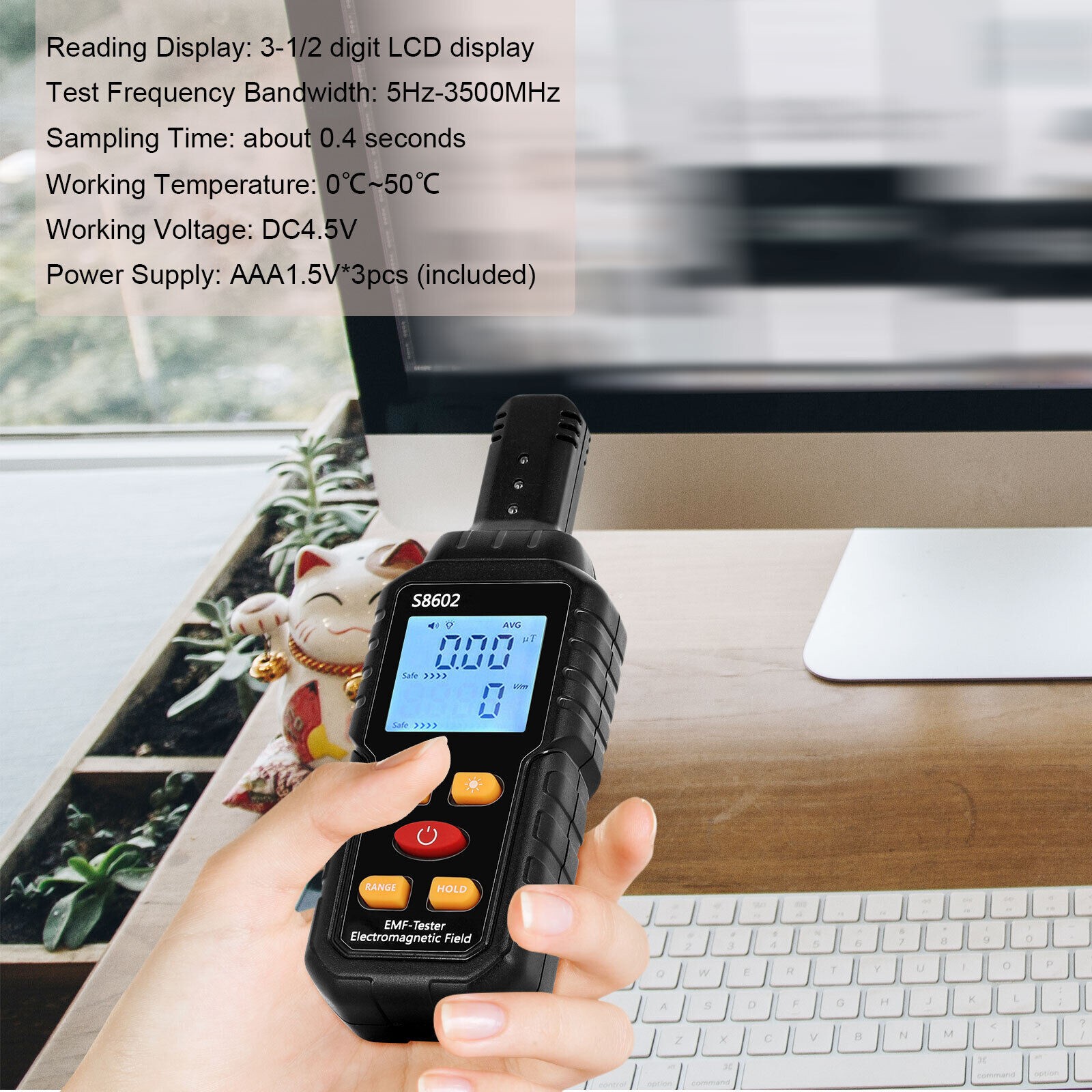 Electric Radiation Detector Electromagnetic Digital LCD EMF Meter