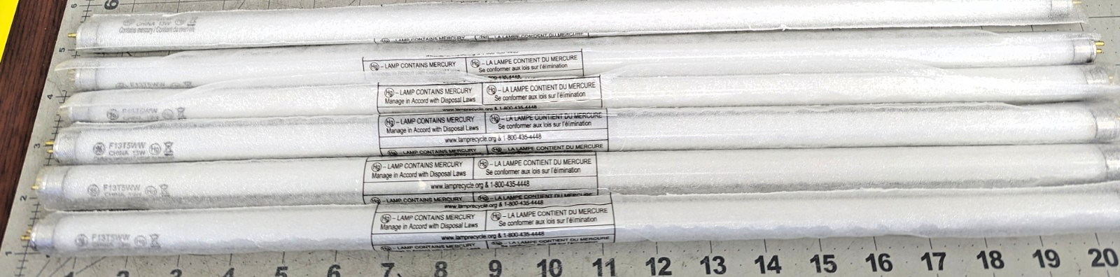6 Pack 21” Undercounter T5 3000K Warm White Fluorescent Bulbs 13W [C9S4]