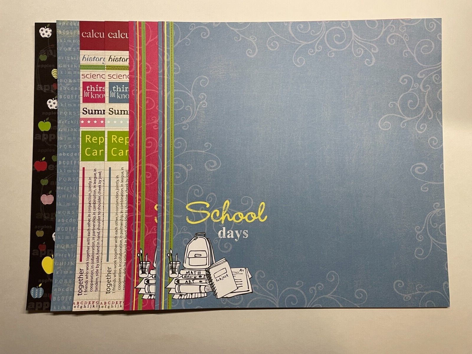 ADORN IT "SCHOOL DAYS" COLLECTION 12 X 12 SS PAPERS