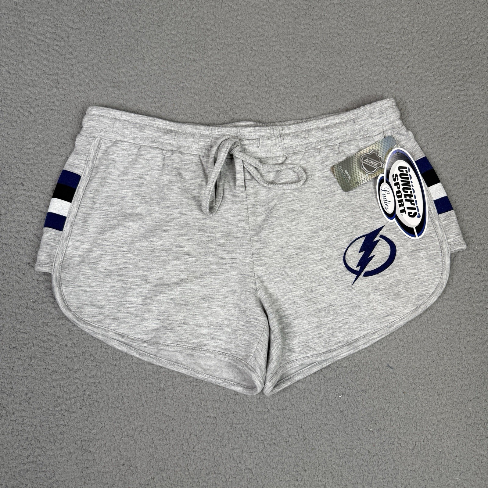 Tampa Bay Lightning Shorts Womens Large Gray NHL Hockey Gym Sweat Lounge NWT New