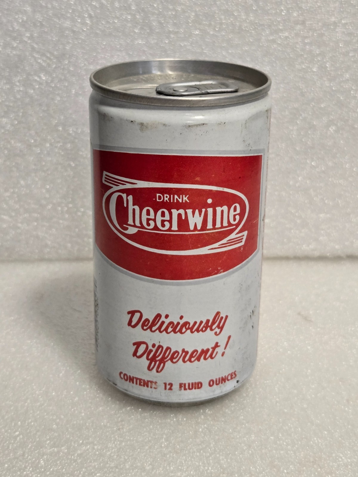 Vintage HTF Drink Cheerwine Drawn Steel Soda Pop Can