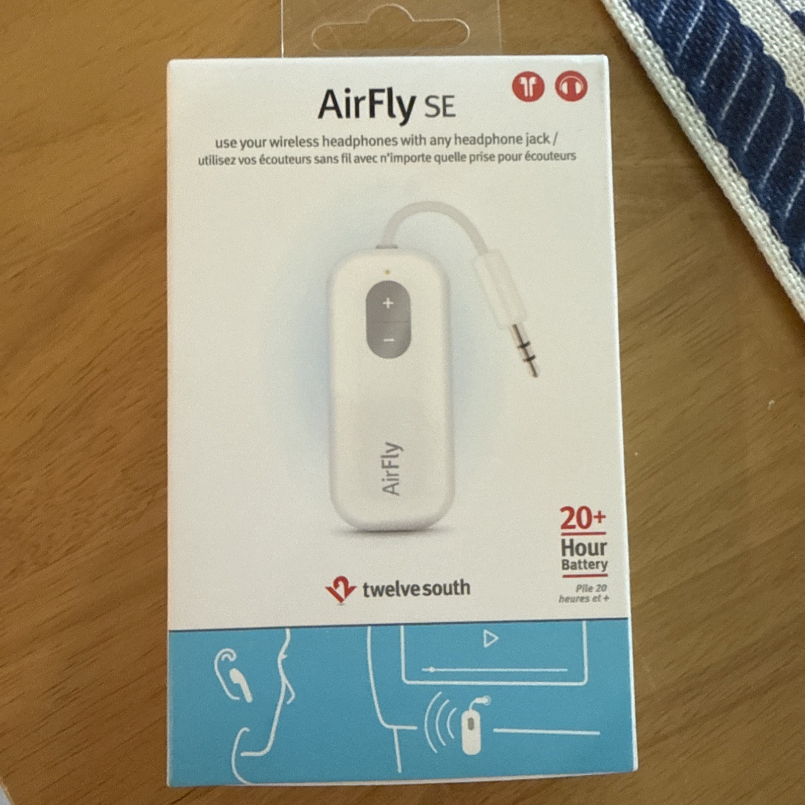 Twelve South AirFly SE Portable Bluetooth Audio Receiver, White, TS-2259