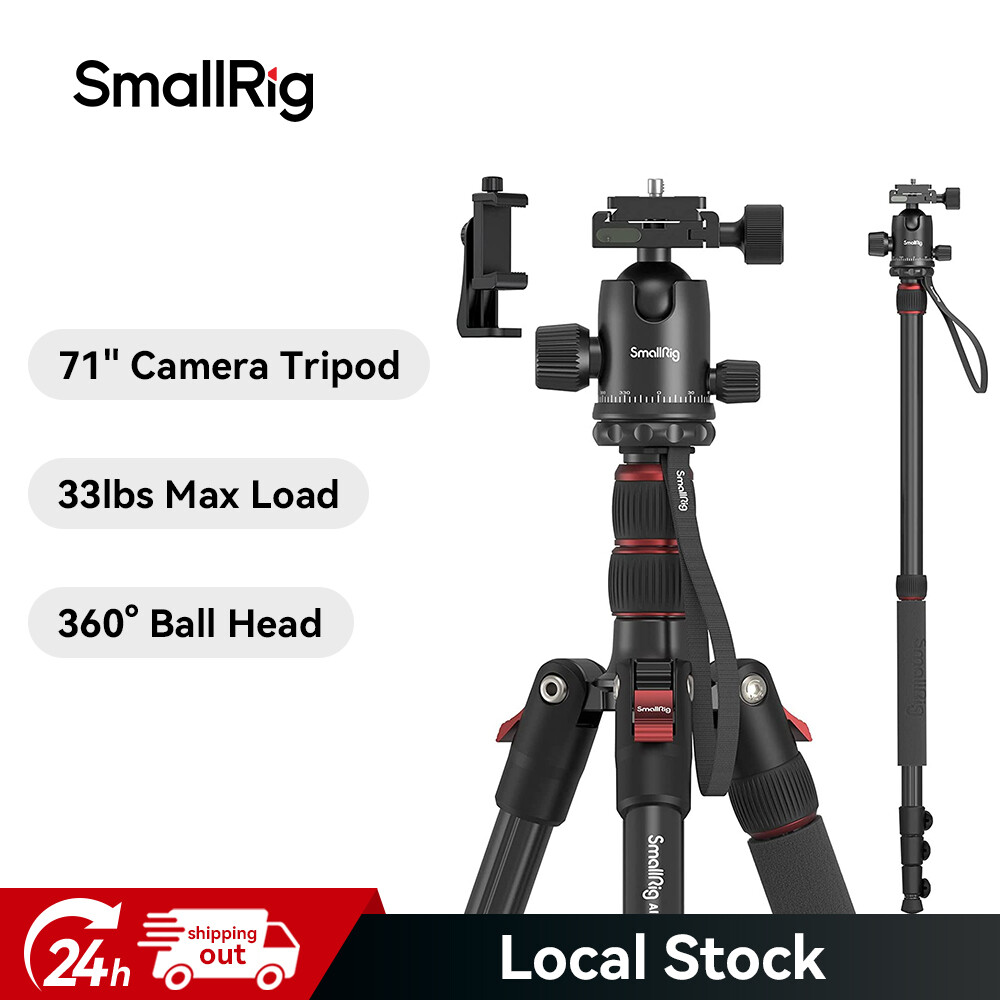SmallRig Camera Tripod 71"Alumium Tripod Ball Head Monopod Stand Load 33lb 3935