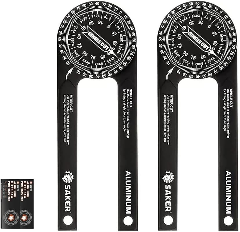 Miter Saw Protractor,7-Inch Aluminum Protractor Angle Finder 2PCS | Featuring Pr