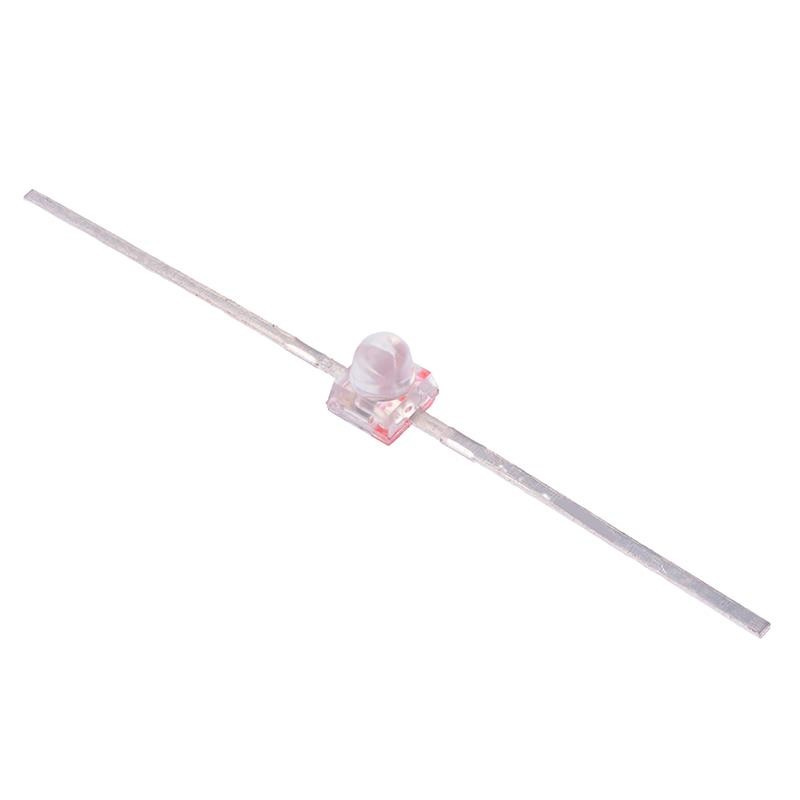 10 x Red Subminiature Axial 1.8mm Water Clear LED 2000mcd 25°