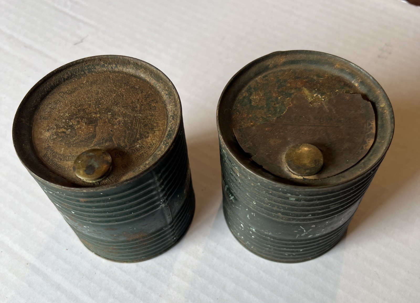 Rare Dupont Smokeless Powder Cans Wilmington Delaware Skeet Green Empty