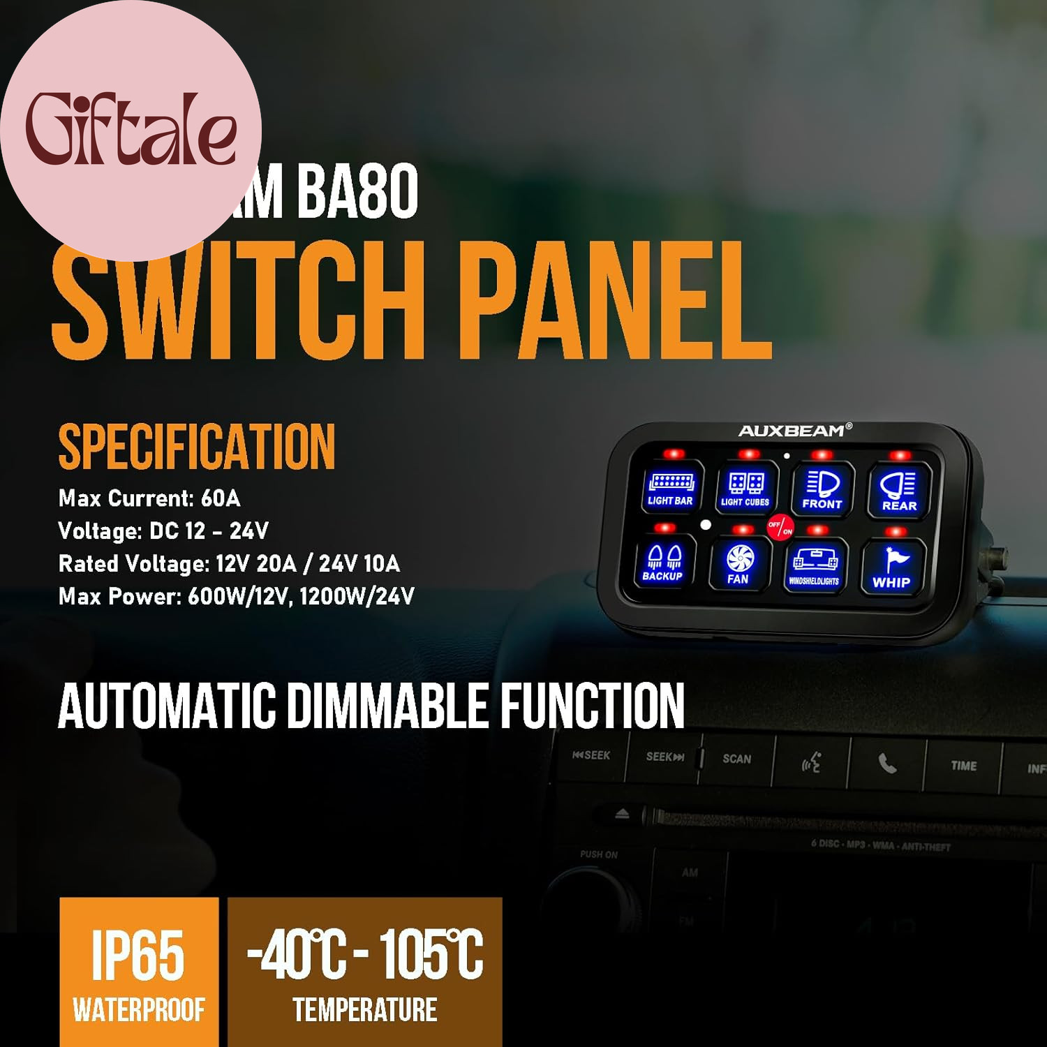 8 Gang Switch Panel BA80 Automatic Dimmable LED Touch Control Panel Box Electron