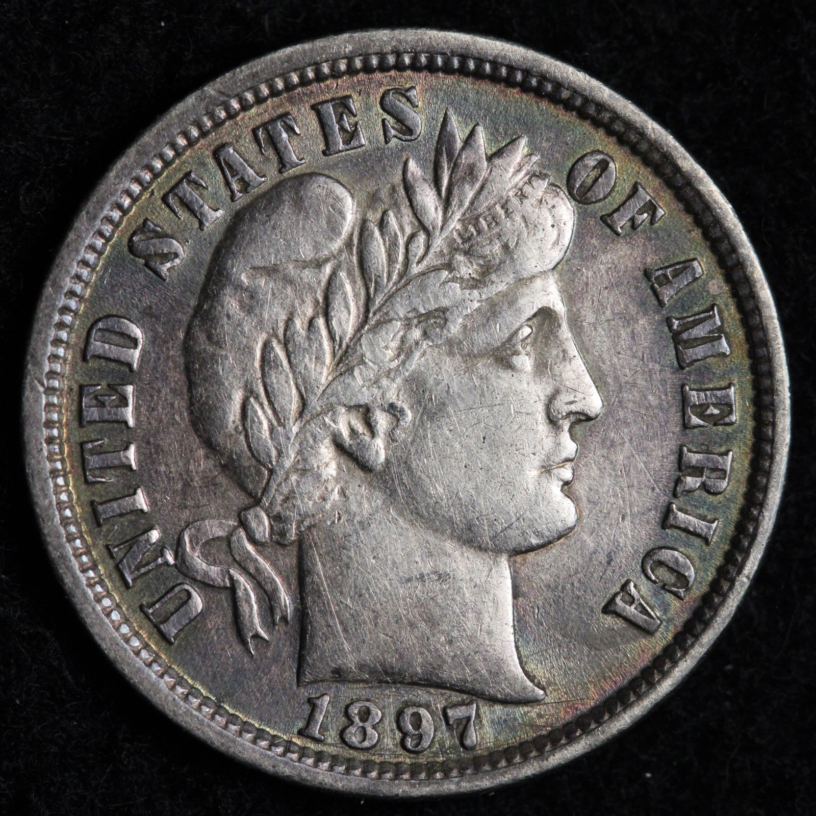 1897 Barber Silver Dime AU E315 GQDEA
