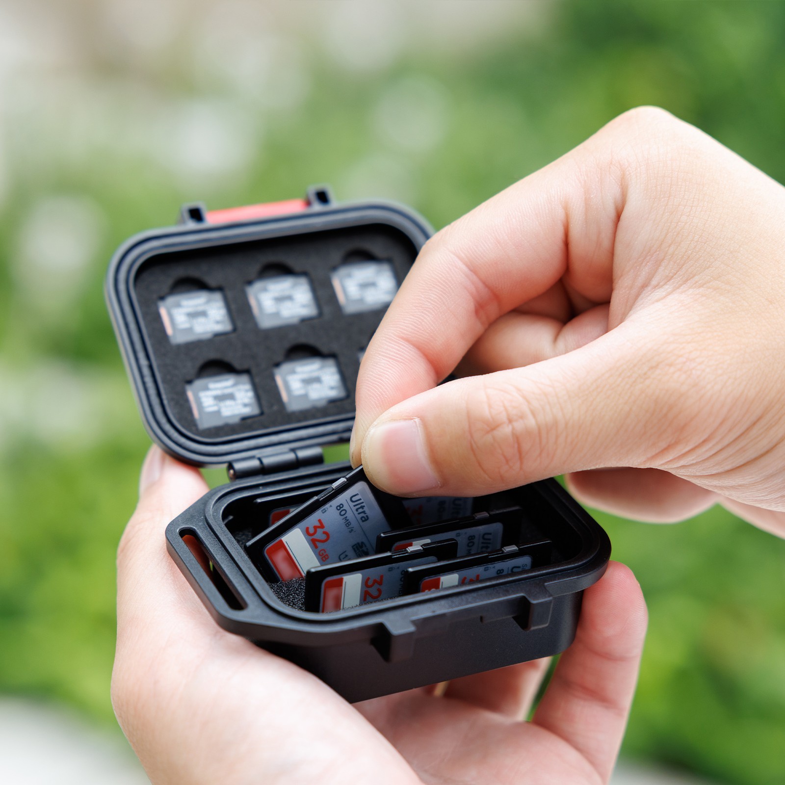 12 Slots Memory Card Case for 6 Micro SD TF 6 SD SDXC CFexpress Type A Sony A7RV