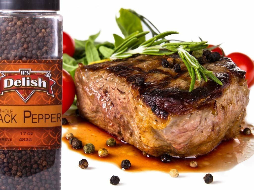 Whole Black Peppercorns, 17 oz Large Jar