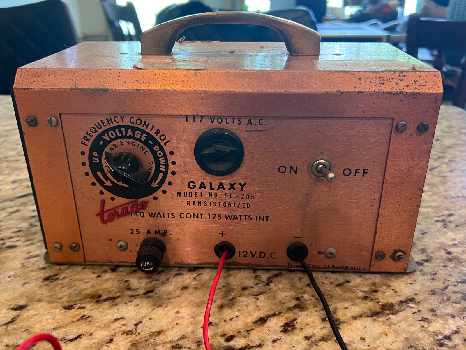 Vintage Terado Galaxy Model Number 50–205 140 Watts Continuous Inverter 12 Volt