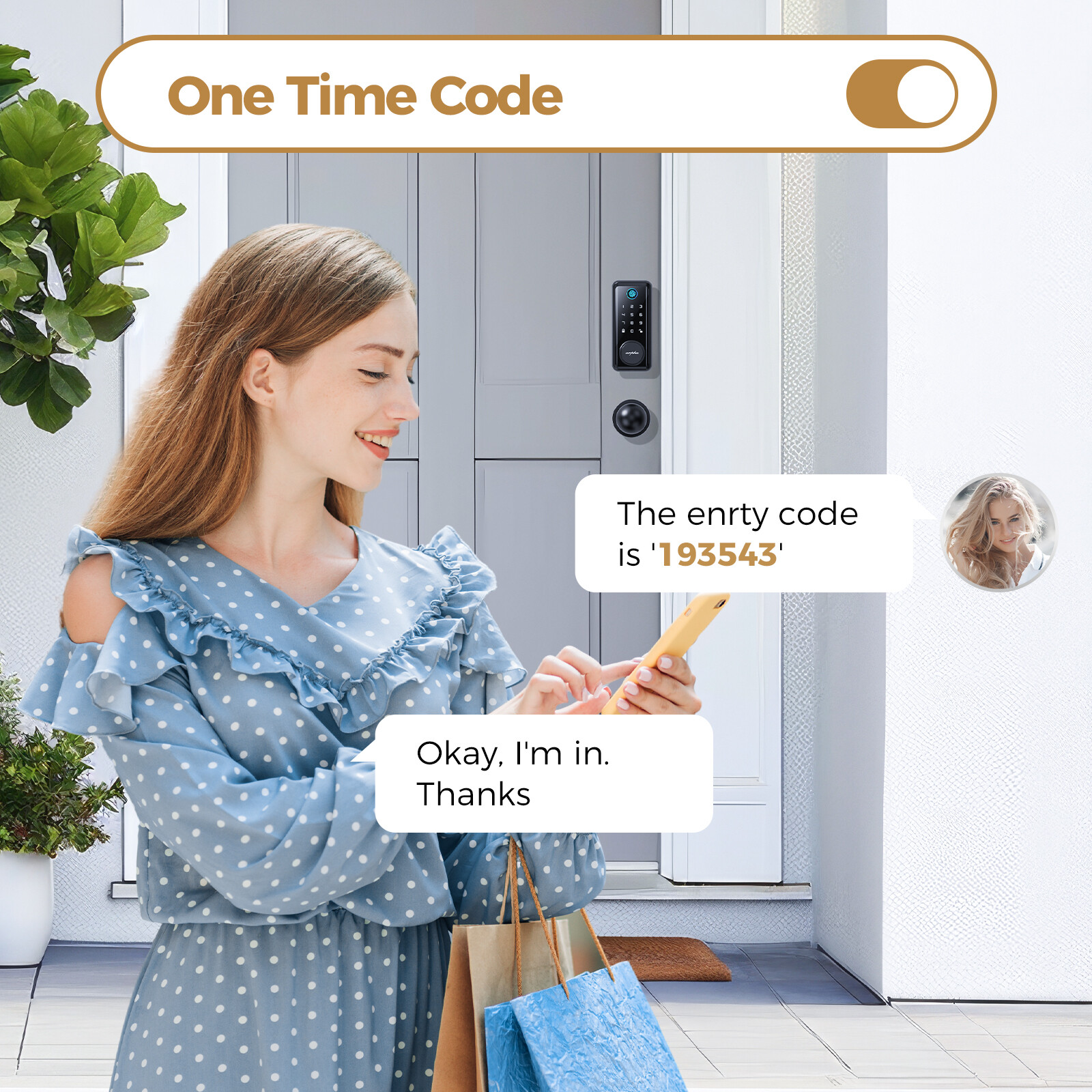 ARPHA Smart Door Lock＆Handle Fingerprint Electronic Keypad Deadbolt Keyless App