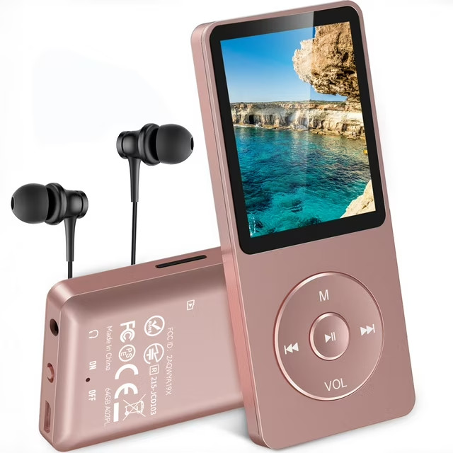 AGPTEK A02PL 64GB MP3 Player with FM Radio Voice Recorder 70 Hours Playback GOLD