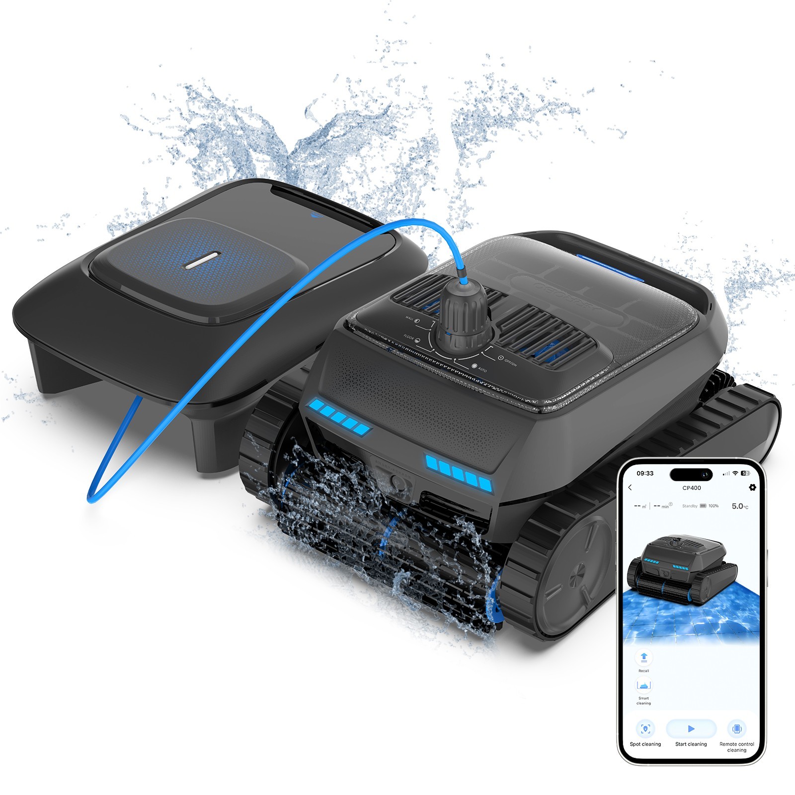 AIRROBO CP400 Automatic Robotic Pool Cleaner Vacuum & Robot Pool Skimmer APP Pro