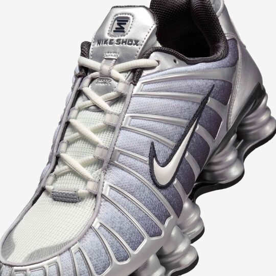 Nike Shox TL Print Metallic Silver Grey Shoes Mens Size US 11.5 Casual Sneakers✅