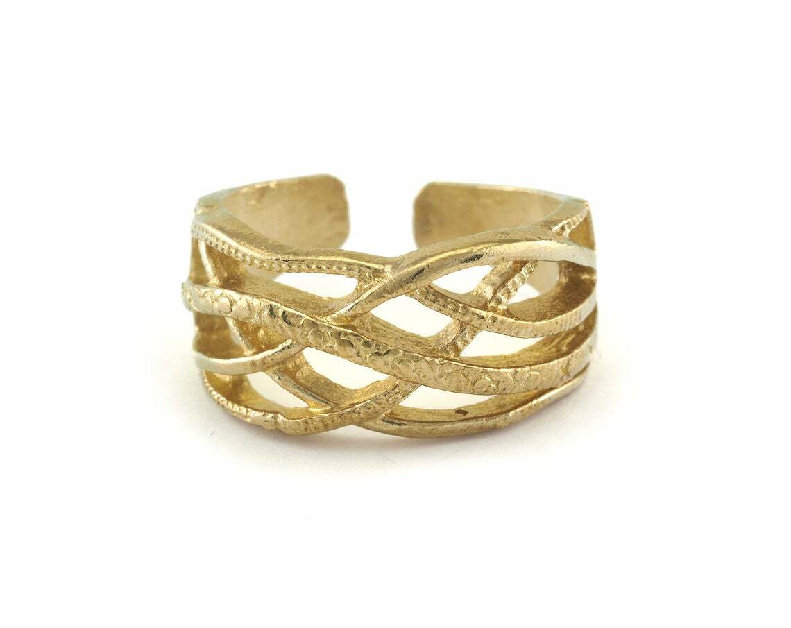 Adjustable Ring Raw brass (18mm 8US inner size - Adjustable ) OZ3367