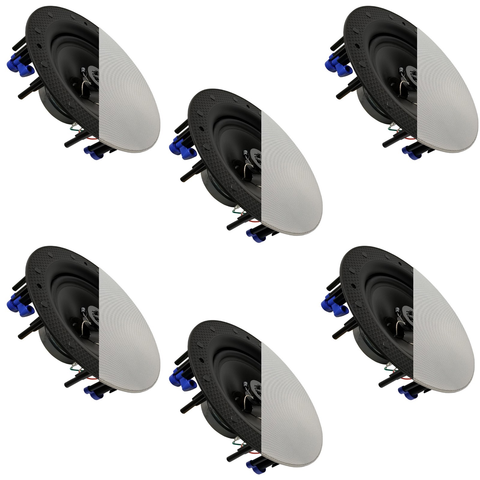 6 Pack - TDX 8" 2-Way Ceiling Wall Home Theater Speaker Flush Mount White New