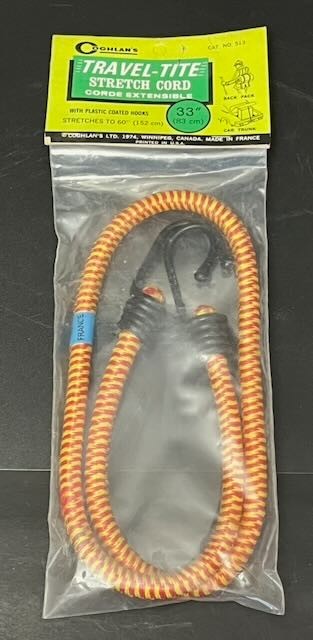 Vintage 1974 Coghlan’s Travel-Tite Stretch Cord 33" Sealed NOS Camping Gear