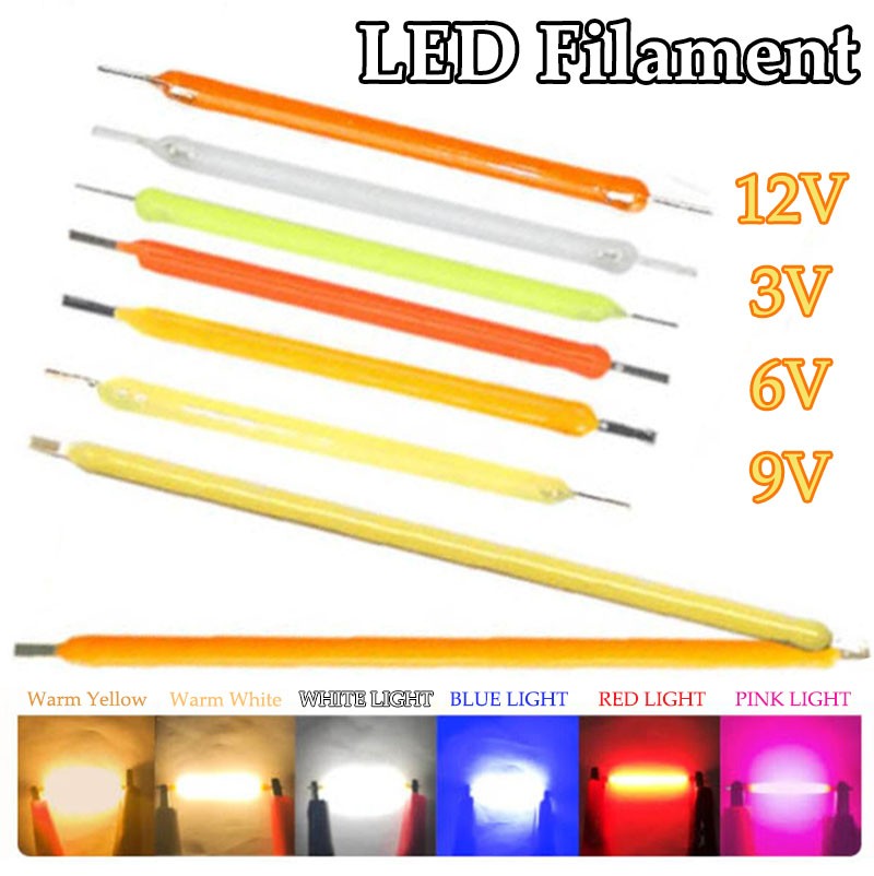 LED COB Hard Filament 3V 12V Light Lamp Source Multicoloured Length 18.8mm~68mm