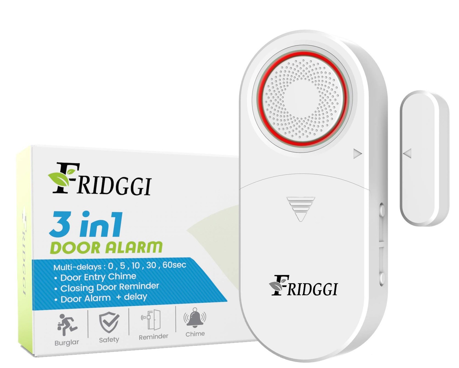 3-in-1 Alarm - Door Left Open Alarm, Chime 2.2 cm x 4.2 x 9.7 cm, White