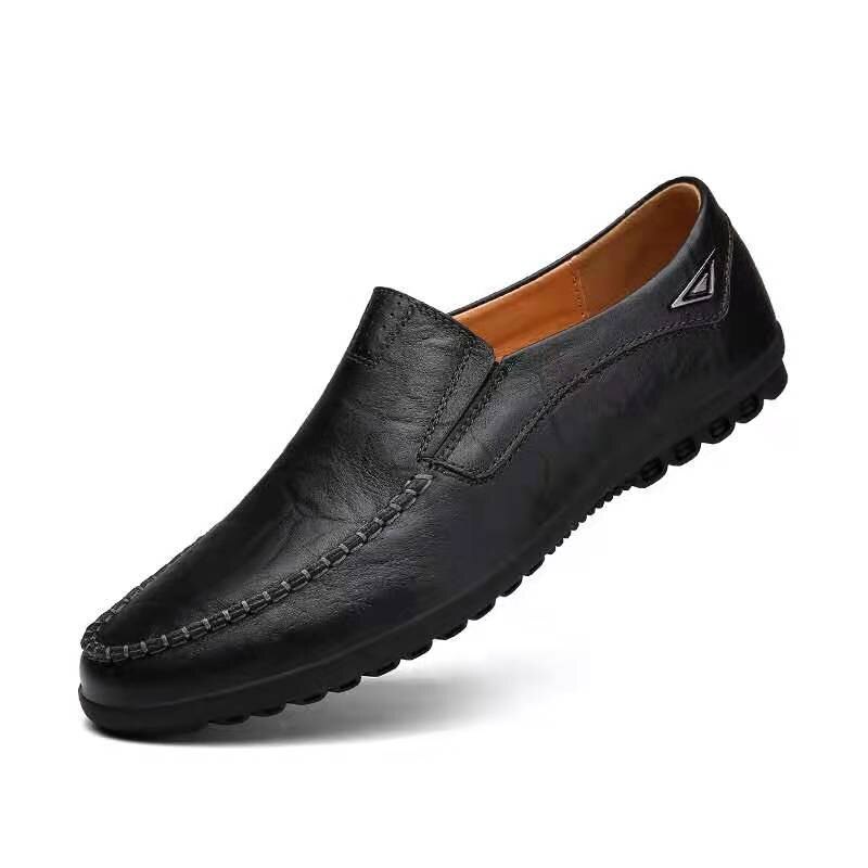 Genuine Leather Men's Casual Shoes Loafers Moccasins Breathable Slip On Shoes US