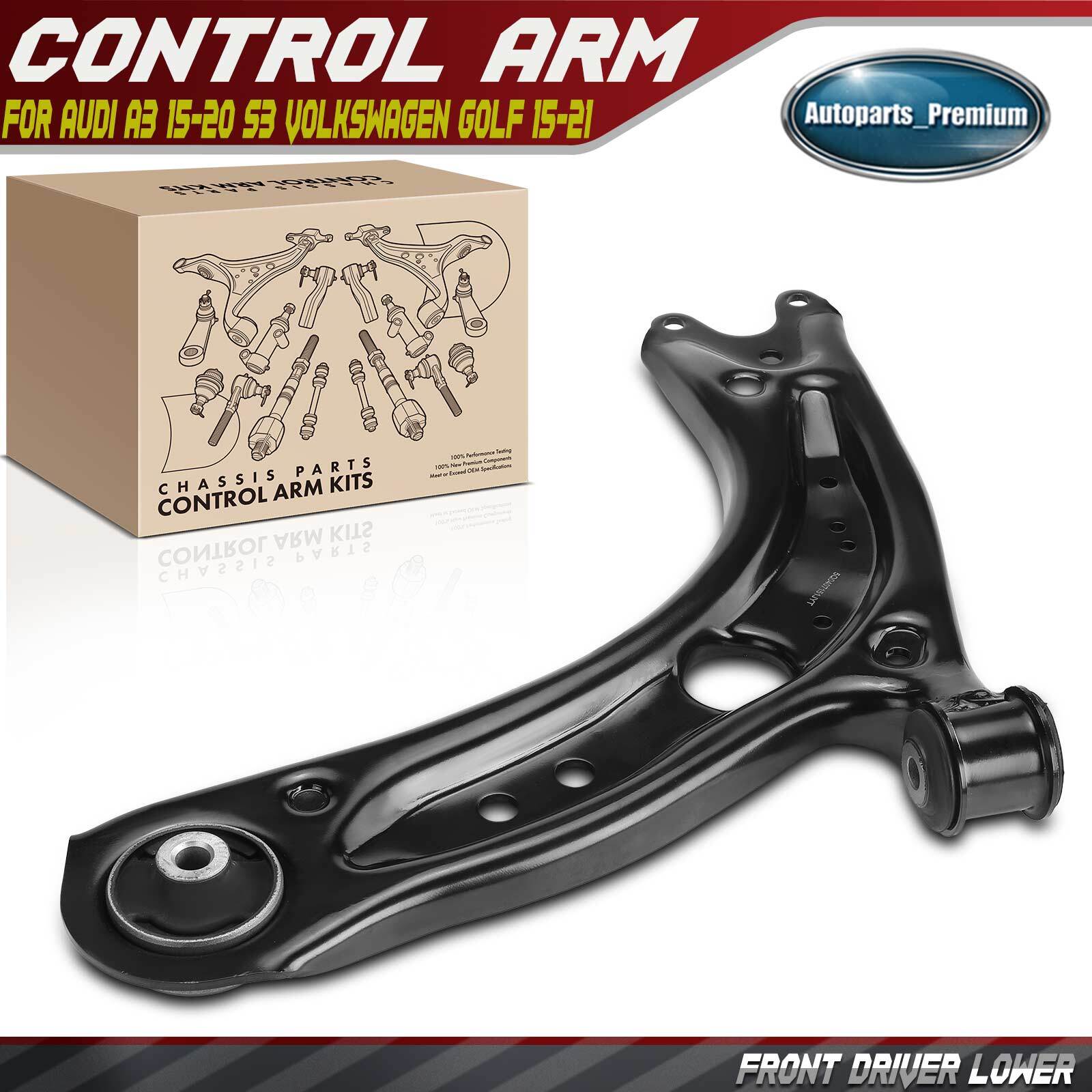 1x Front Left Lower Control Arm for Audi A3 15-20 S3 Volkswagen Golf 15-21 Jetta