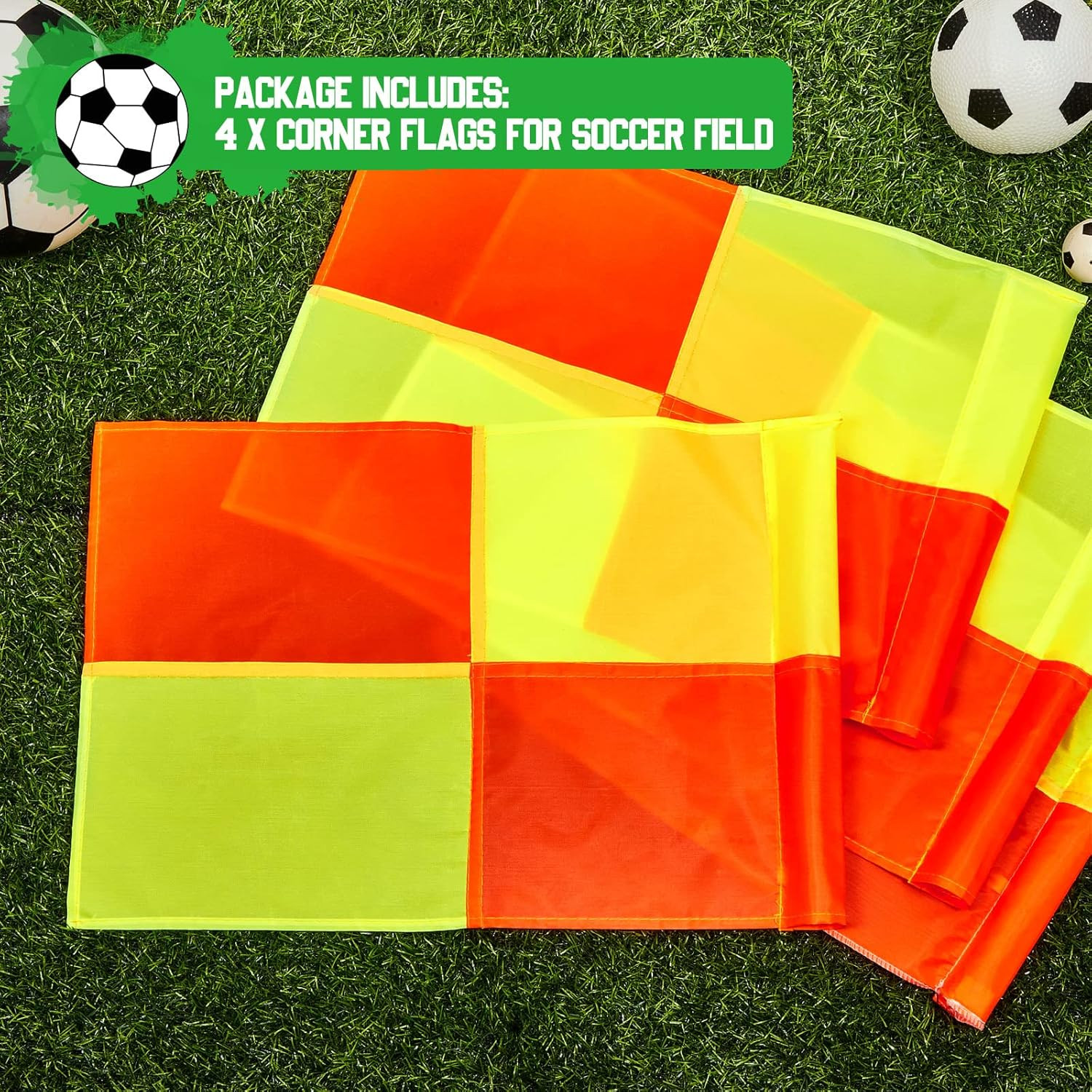 4 Pcs Replacement Soccer Corner Flags Referee Flags Portable Big Square Playing