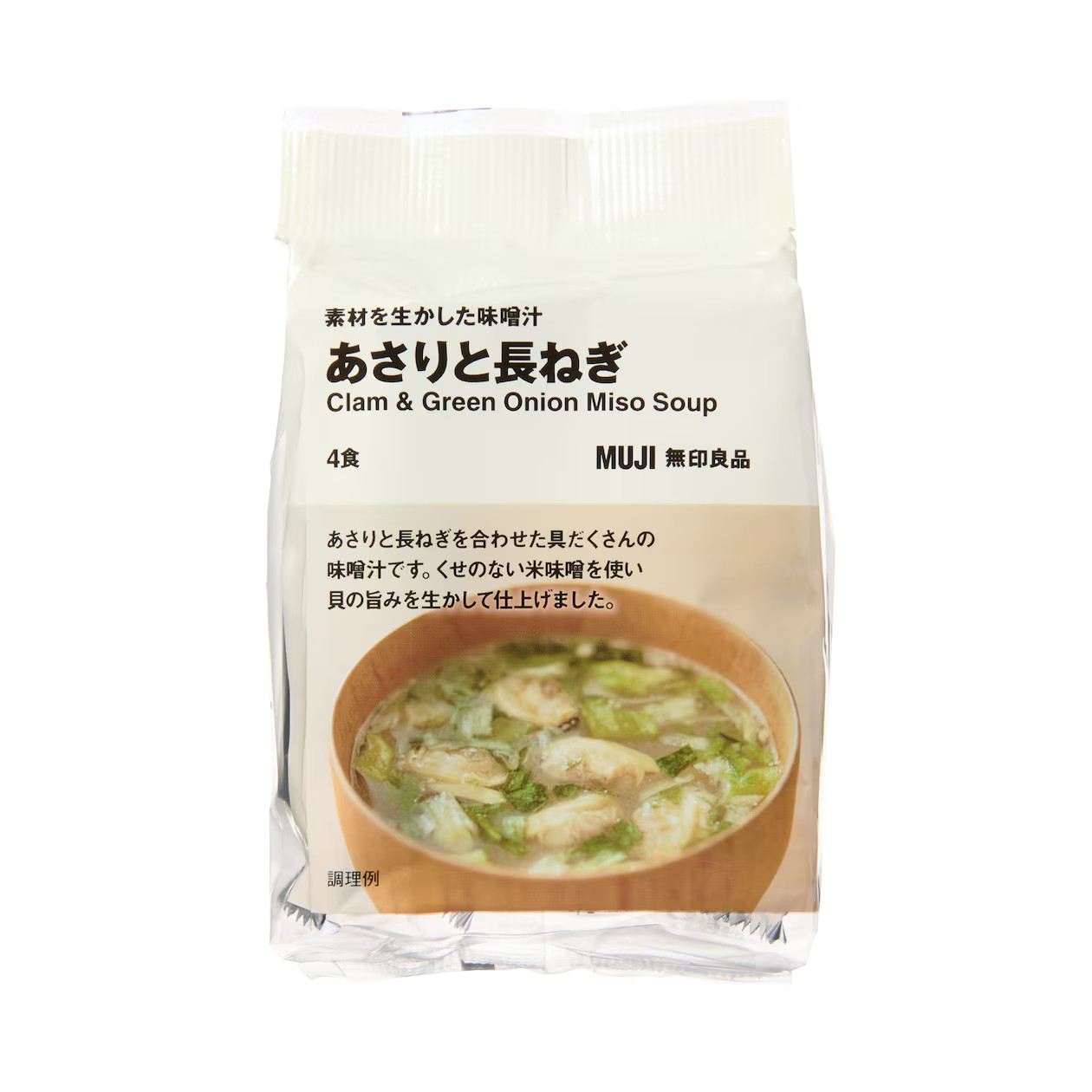 Muji Instant Miso Soup Clam & Green Onion 4 packs Mujirushi from Japan