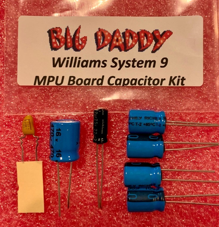 Big Daddy Capacitor Rebuild Kit For Williams Pinball System 9 MPU Boards