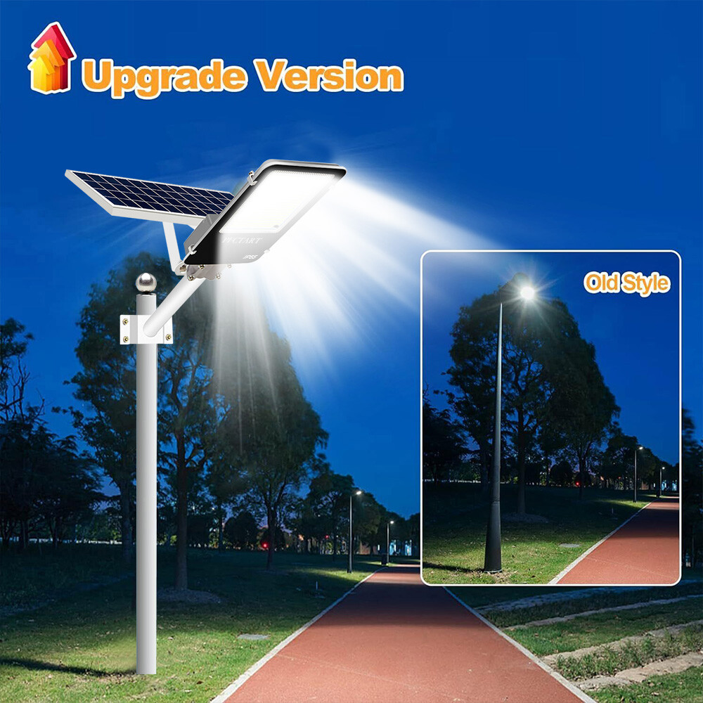 6000W LED Solar Street Lights Commercial Outdoor Dusk to Dawn Flood Lamp +Pole