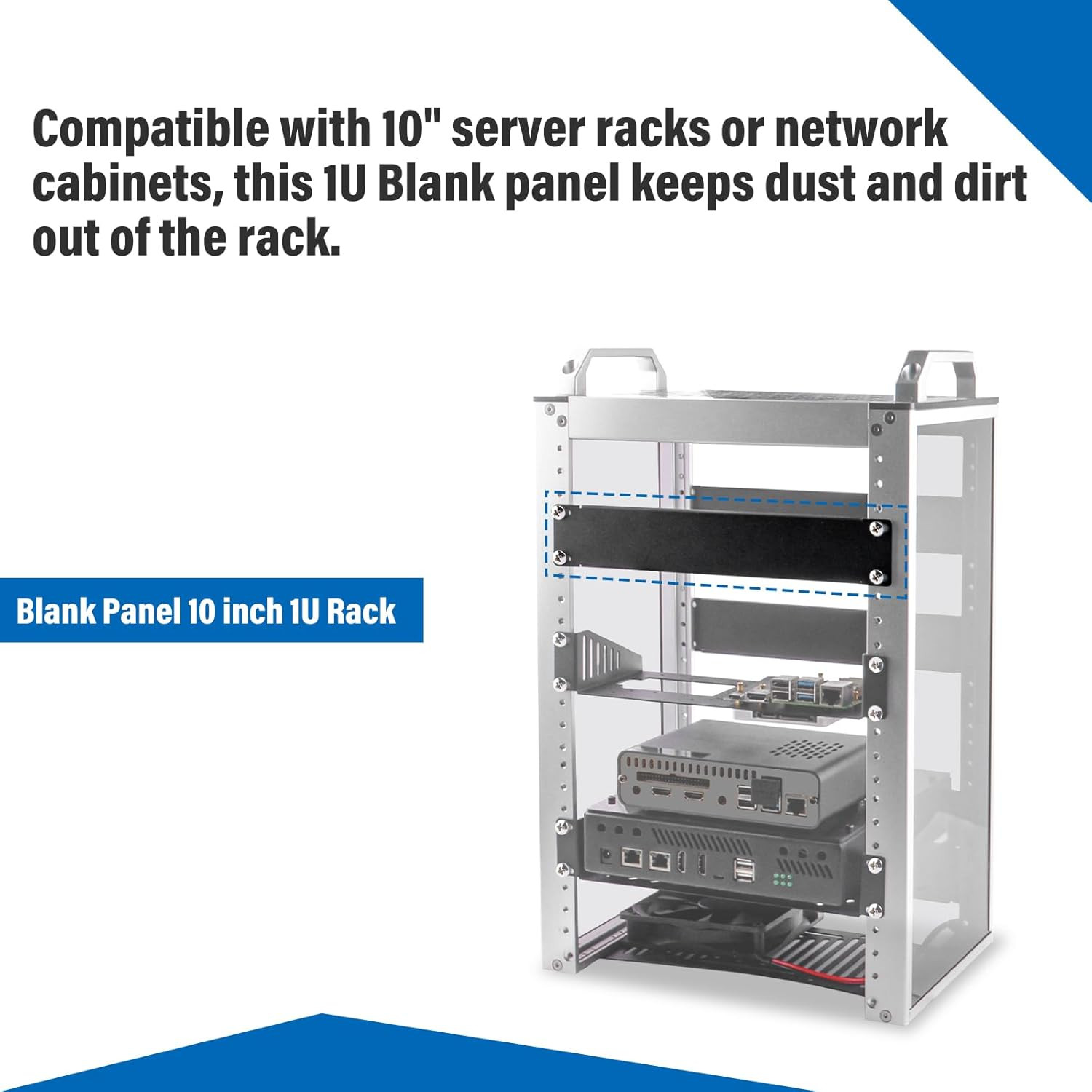 Geeekpi 1U Blank Panel Rack Mount for 10 Inch Server Rack/Network Cabinet/Deskpi