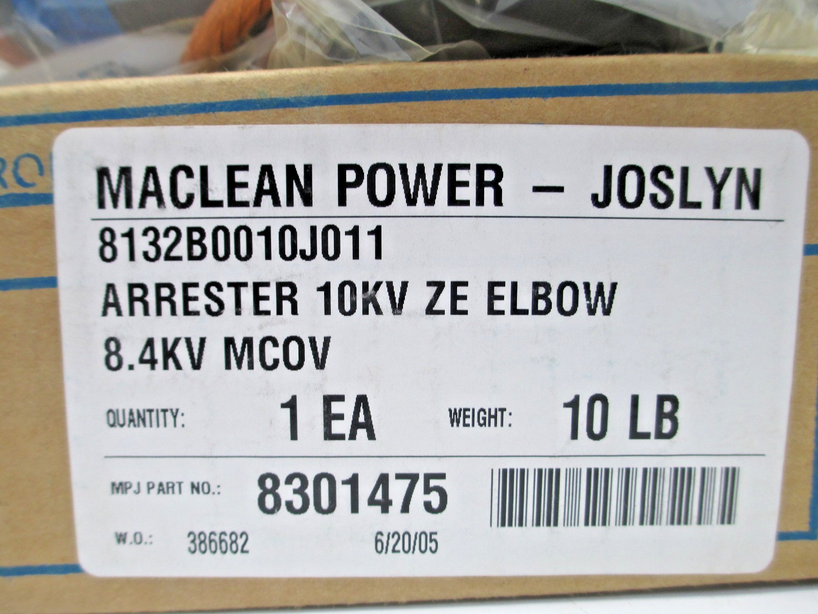 MACLEAN POWER JOSLYN 10KV ZE ELBOW ARRESTOR CABLE POWER 8132B0010J011