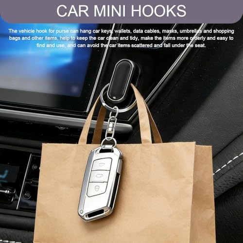 4PCS Car Mini Hooks - Car Dashboard Hooks - Multifunctional Self - Bright Black