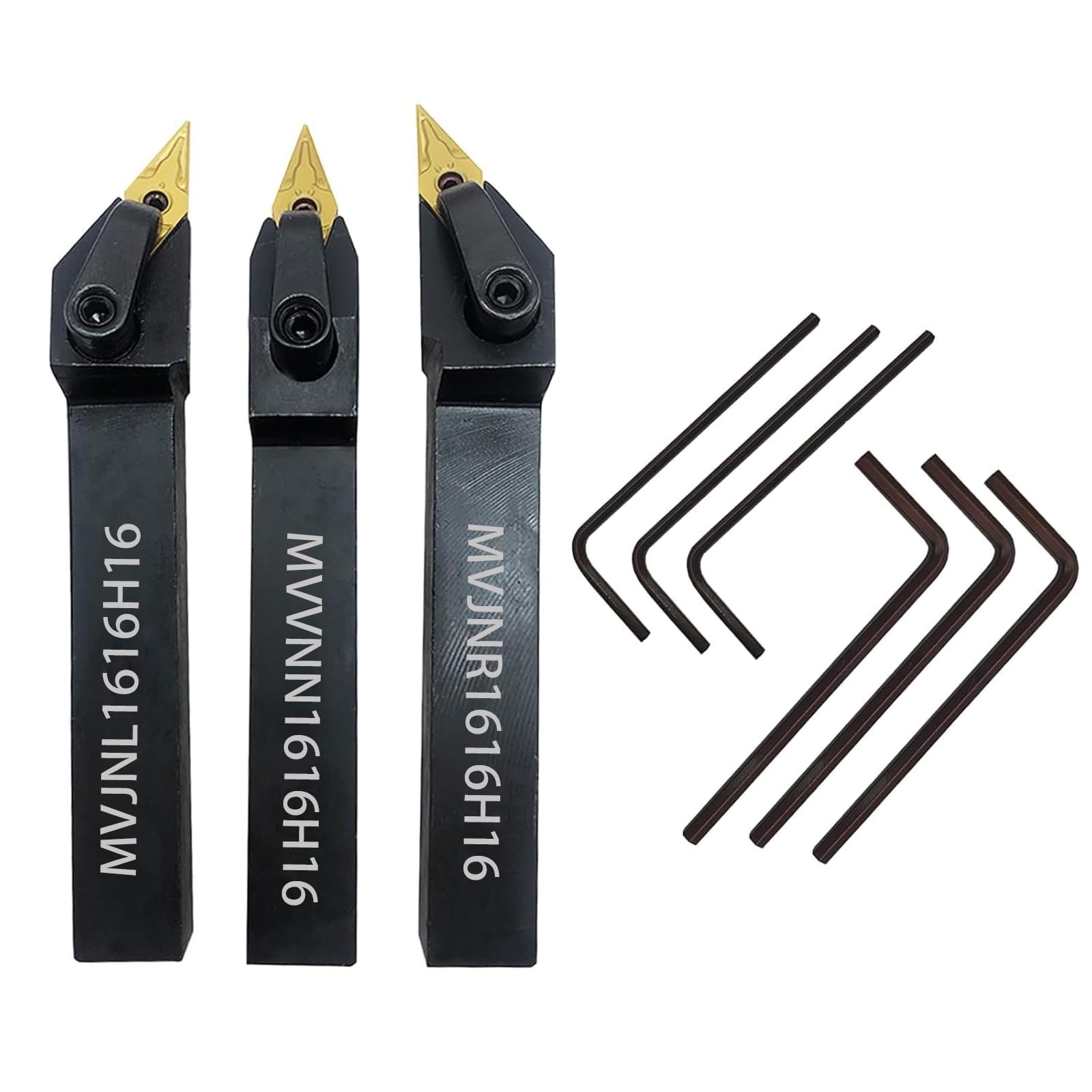 GBJ 3PCS 5/8" MVJNR MVJNL MVVNN holder with Carbide Turning Inserts VNMG331 C...