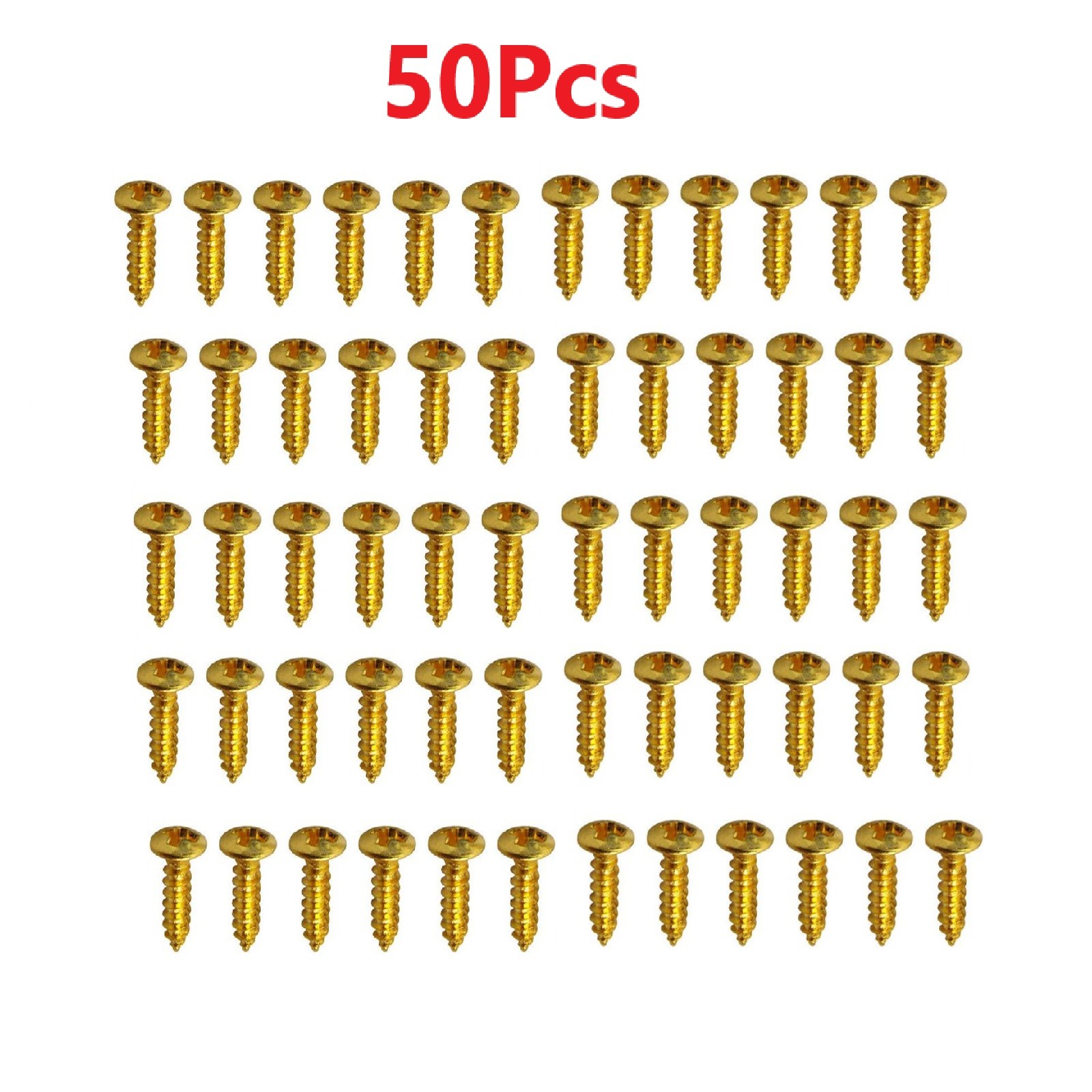 50X Iron Guitar Pickguard Screws For Fender Strat/Tele Electric Guitar Bass B