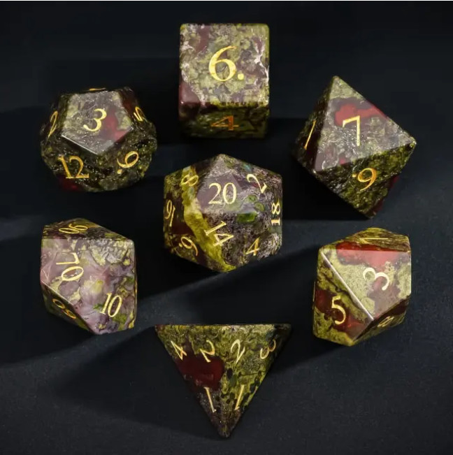 🐉💎Dragonstone Gemstone Dice Set Poly RPG DnD Dungeons Dragons AD&D d20