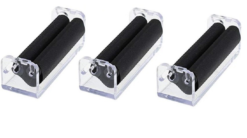 3 - Rollin' Jacks 70mm Cigarette Roller Rolling Machines, Clear Acrylic Plastic