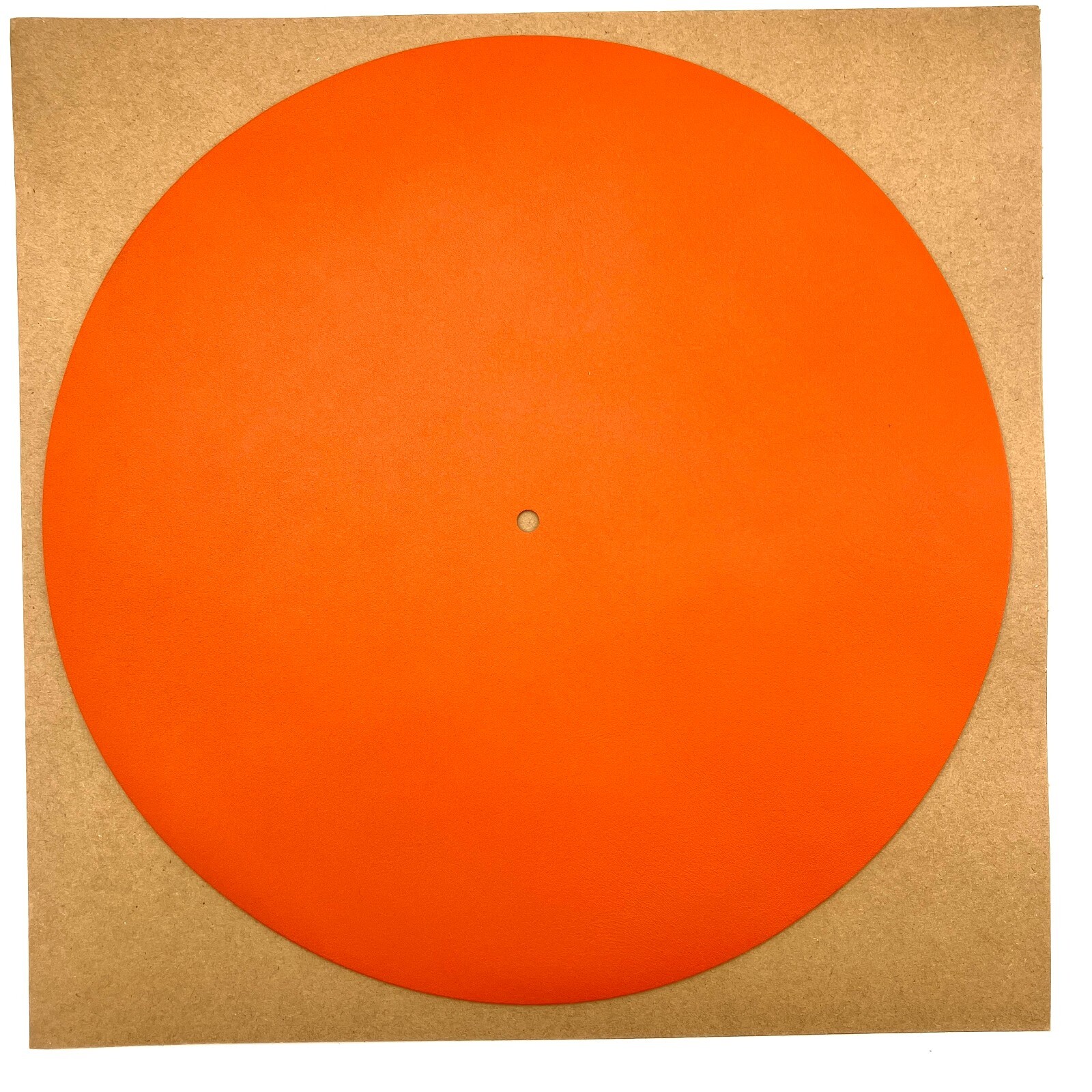 Turntable Mat in Genuine Leather Orange for micro seiki