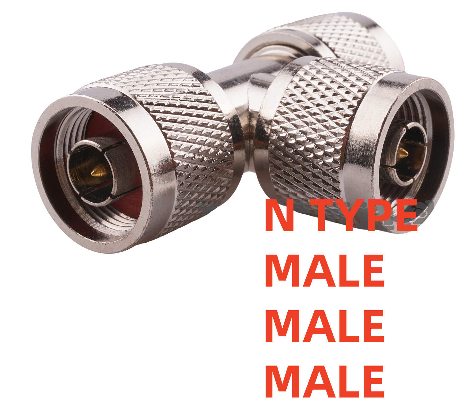 N-Type Male T-Shape Tee Adapter Jack-Jack-Jack 50 Ohm RF Coax Connector