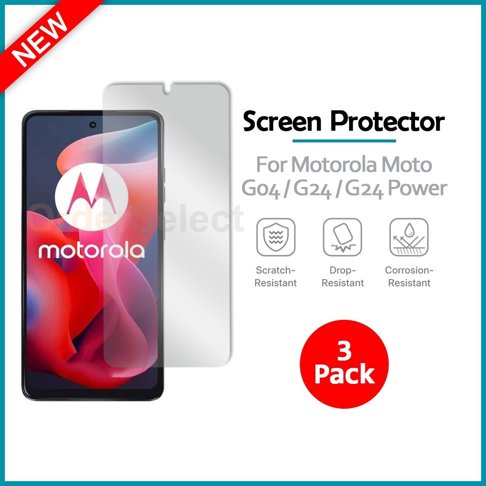 3-Pack LCD Ultra Clear HD Screen Protector for Motorola Moto G04/G24 / G24 Power