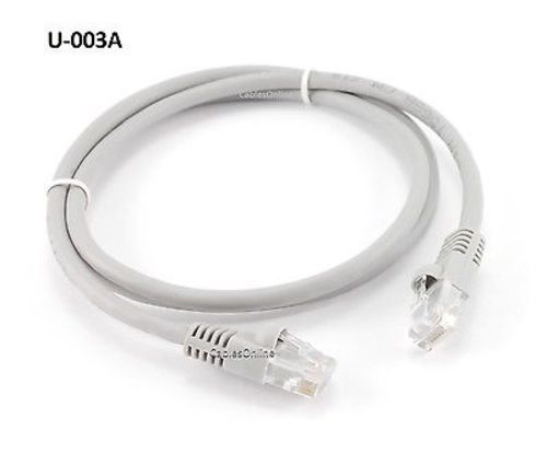 3ft Molded Cat5e 350MHz Ethernet Grey RJ45 Network Cable - CablesOnline U-003A